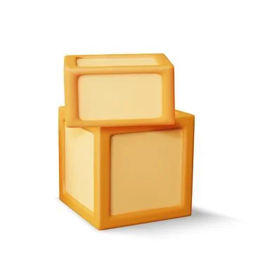 3D Stack of Cardboard Boxes Isolated. Stock Illustration