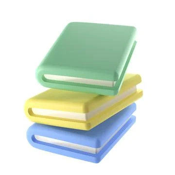 3D Stack of Closed Book falling down in air Icon. Isolated with clipping path Stock Illustration