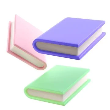 3D Stack of Closed Book falling down in air Icon. Isolated with clipping path 스톡 일러스트