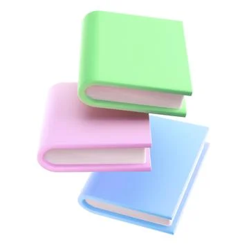 3D Stack of Closed Book falling down in air Icon. Isolated with clipping path 스톡 일러스트