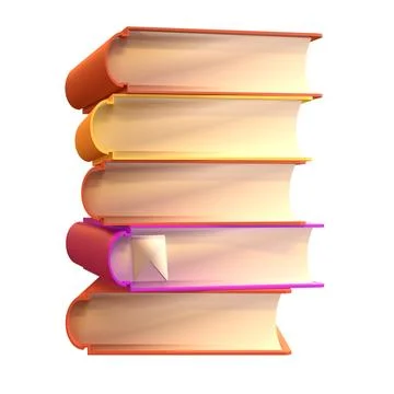 3D Stack of Closed Books Icon Isolated with clipping path. Render Educational or Illustrazione stock