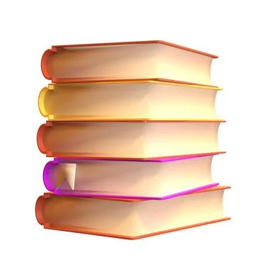 3D Stack of Closed Books Icon Isolated with clipping path. Render Educational or 스톡 일러스트