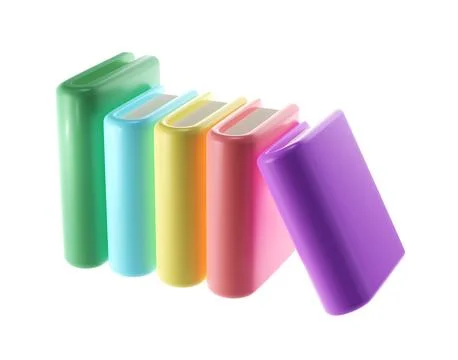 3D Stack of Closed Books. Icon Isolated with clipping path. Render Educational Stock Illustration