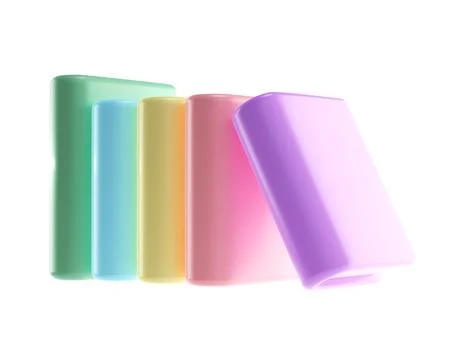 3D Stack of Closed Books. Icon Isolated with clipping path. Render Educational Illustrazione stock