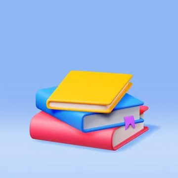 3D Stack of Closed Books Isolated Stockillustratie