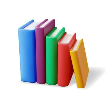 3D Stack of Closed Books Isolated 스톡 일러스트