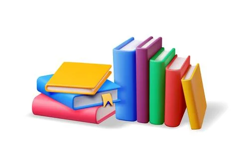 3D Stack of Closed Books Isolated Illustrazione stock