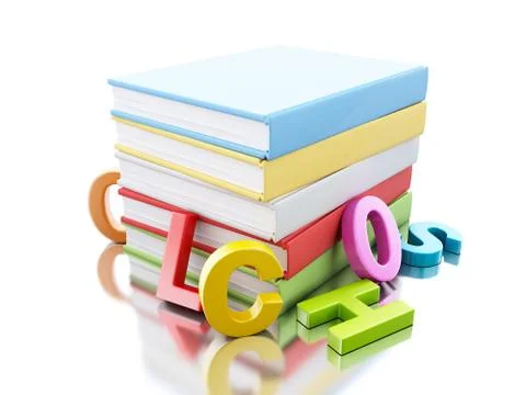 3d Stack of colorful books 스톡 일러스트