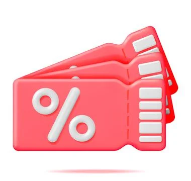 3d Stack of Coupons with Percent Symbol Stock Illustration