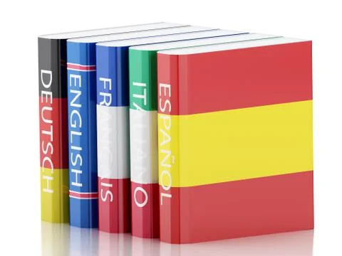 3d Stack of dictionaries. Language learning Stock Illustration