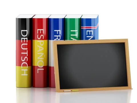 3d Stack of dictionaries. Language learning Stock Illustration