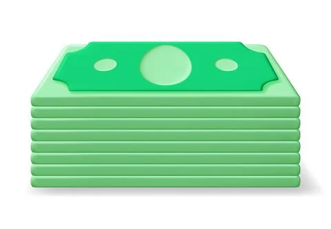 3D Stack of Dollar Banknote Icon Illustrazione stock