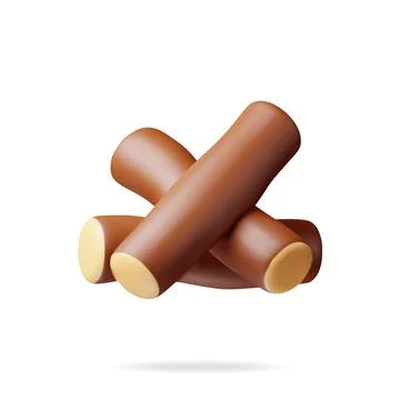 3D Stack of Firewood Stock Illustration