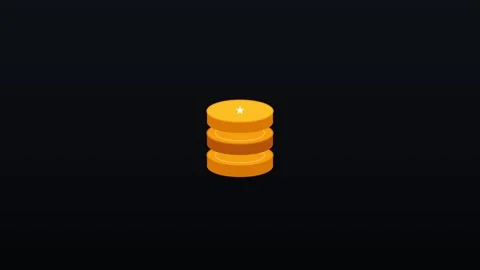 3D stack of golden tokens Stock Footage 339350846