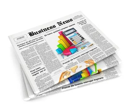 3d stack of newspapers Stock Illustration
