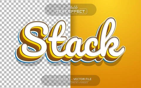 3D stack text effect editable Stock Illustration