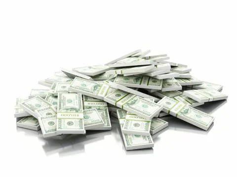 3d Stack of US dollars banknotes Stock Illustration