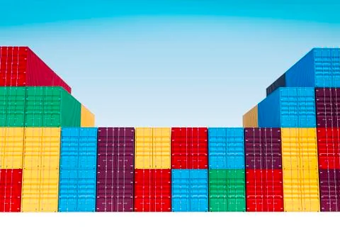 3d stacked cargo containers Stock-Illustration