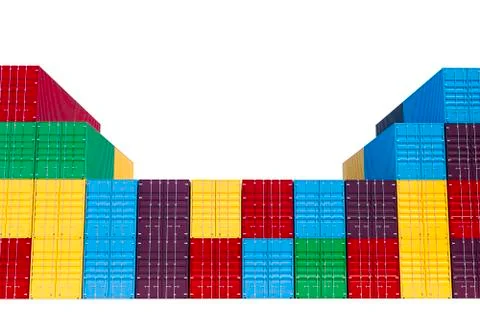 3d stacked cargo containers Stock Illustration