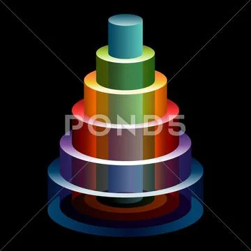 3d Stacked Cylinders Stock Illustration