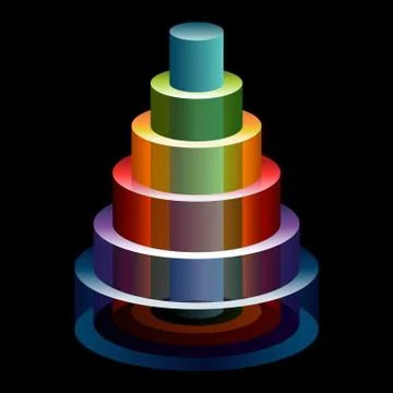 3d Stacked Cylinders Stock Illustration