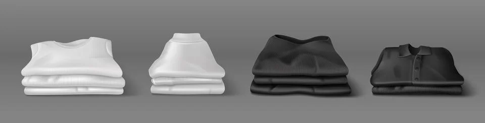 3D stacks of black and white clothes Stock Illustration