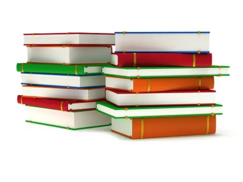 3d Stacks of Books on white back 스톡 일러스트