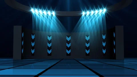 3D Stage with Flood Lights Background 库存影片 348029501