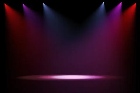 3d stage lights on black background Stock Illustration