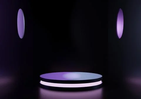 3D Stage for performances product presentation podium or pedestal on darkne.. Stock Photos