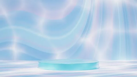 3d stage podium empty with geometric cosmetic showcase pedestal, rainbow co.. Stock Footage 284596039