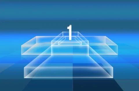 3D stage with transparent boxes on ground concept series Иллюстрация