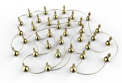 3d stainless human social network Stockillustratie