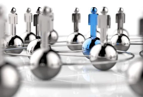 3d stainless human social network Stock Illustration