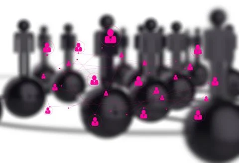 3d stainless human social network Stock Illustration
