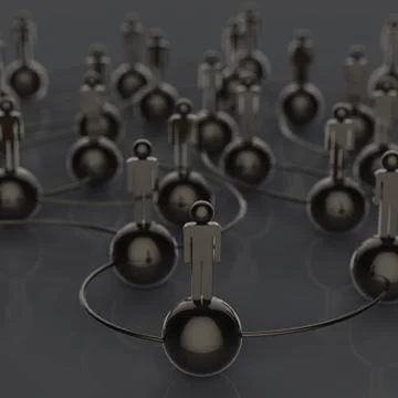 3d stainless human social network and leadership as concept Stock Illustration