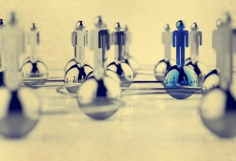 3d stainless human social network Stock Illustration