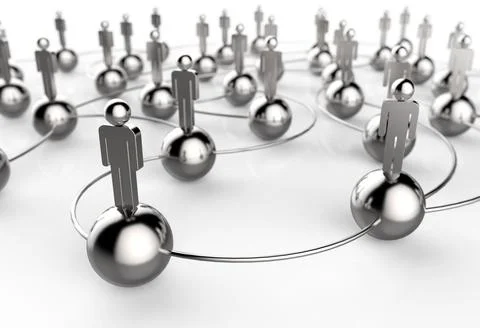 3d stainless human social network Stock Photos