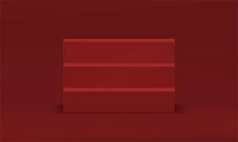 3d staircase red podium platform steps construction win aspirations realistic Stock Illustration