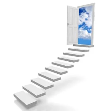 3D stairway to heaven concept Ilustração Stock