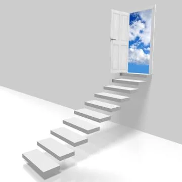 3D stairway to heaven concept Ilustração Stock