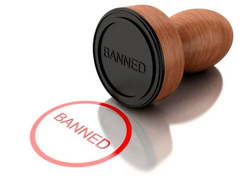 3D stamp banned Stock Illustration