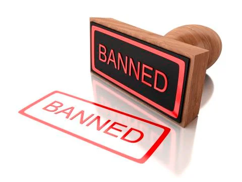3D stamp banned Stock Illustration