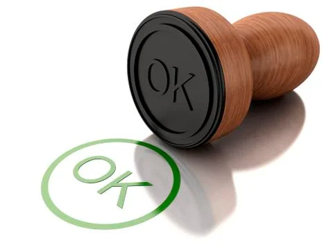 3D stamp ok Stock Illustration