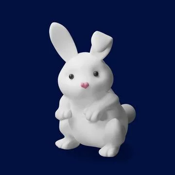 3d stand up render rabbit. Stock Illustration