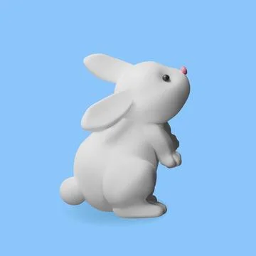 3d standing rabbit. Stock Illustration