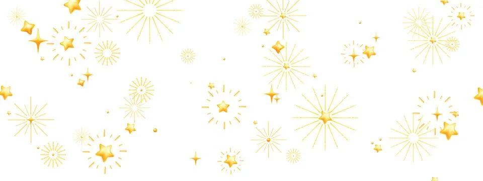 3D star background, vector holiday cartoon New Year sky banner, glossy cosmic Stock Illustration