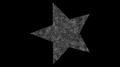 3D star on black bg. Object dissolved white flickering particle. Business adv Illustrazione stock