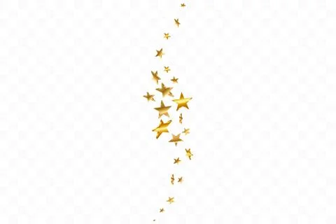 3d Star Falling. Gold Yellow Starry on transparent Background. Vector Confetti Stock Illustration