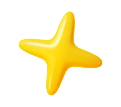 3d star icon with glossy surface in yellow color Stock Illustration